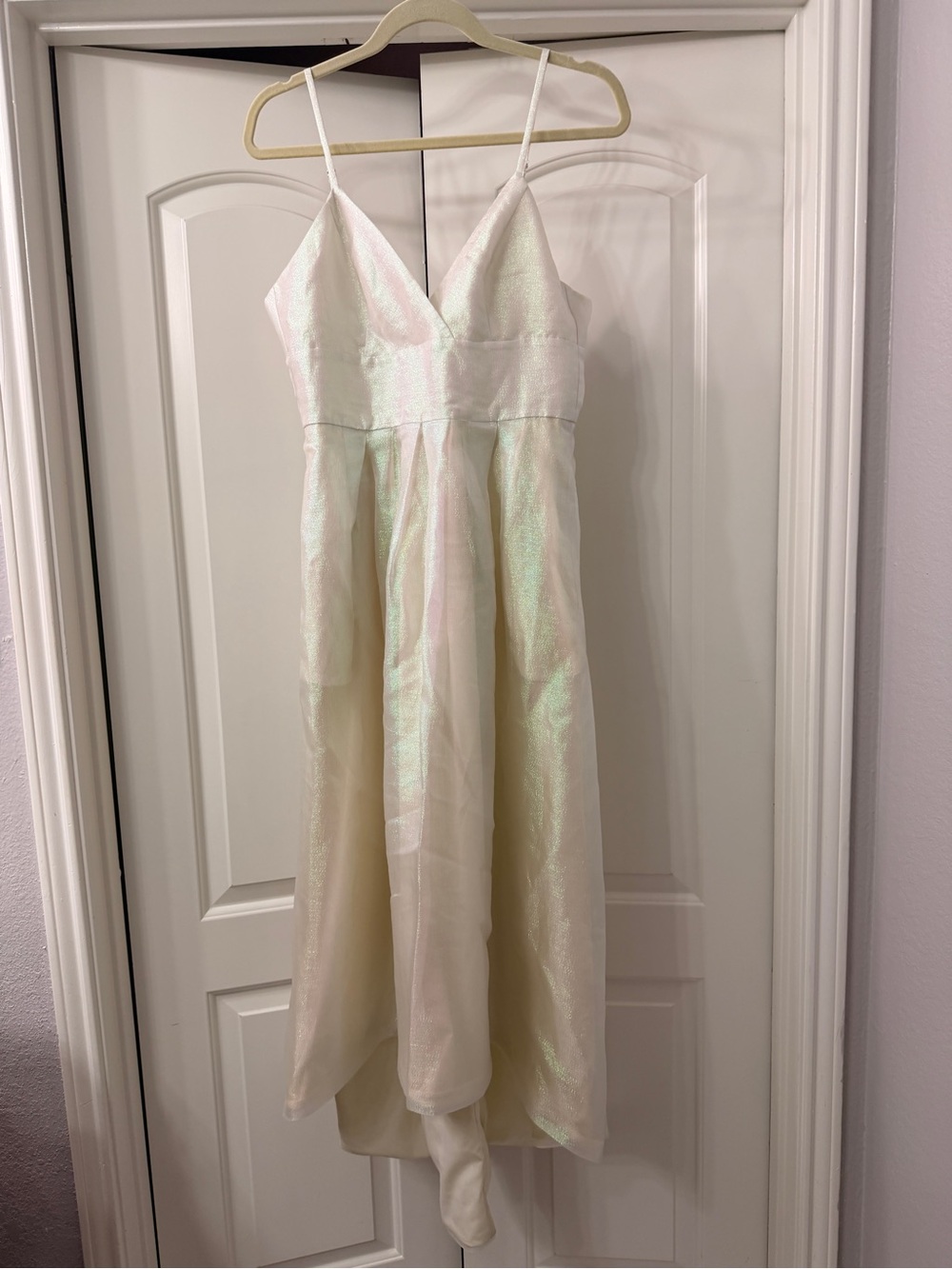 Hutch Iridescent Ivory Spaghetti-Strap A-Line Wedding Dress